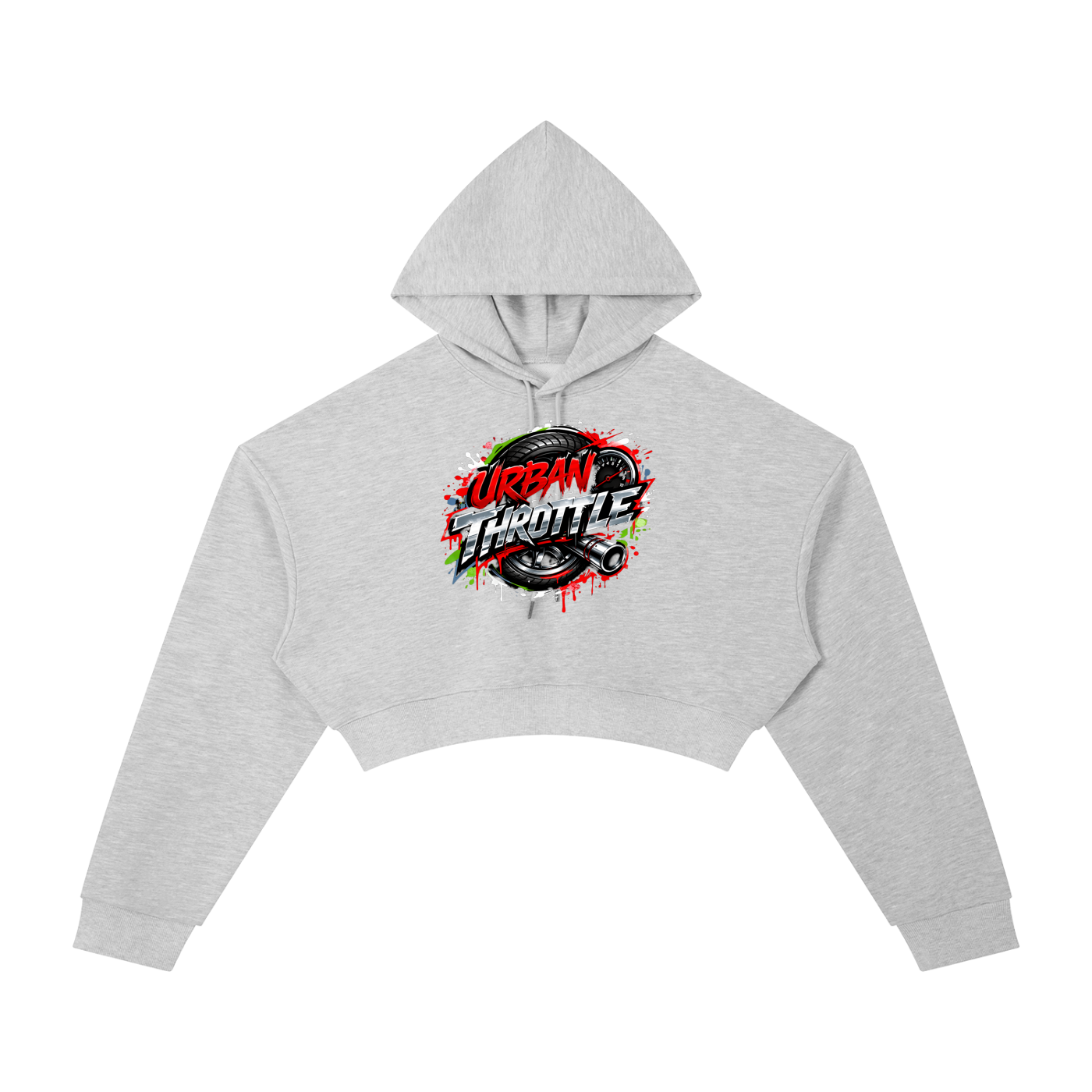 Urban Throttle Women's Cropped 'Speed Syndicate' Graffiti Hoodie