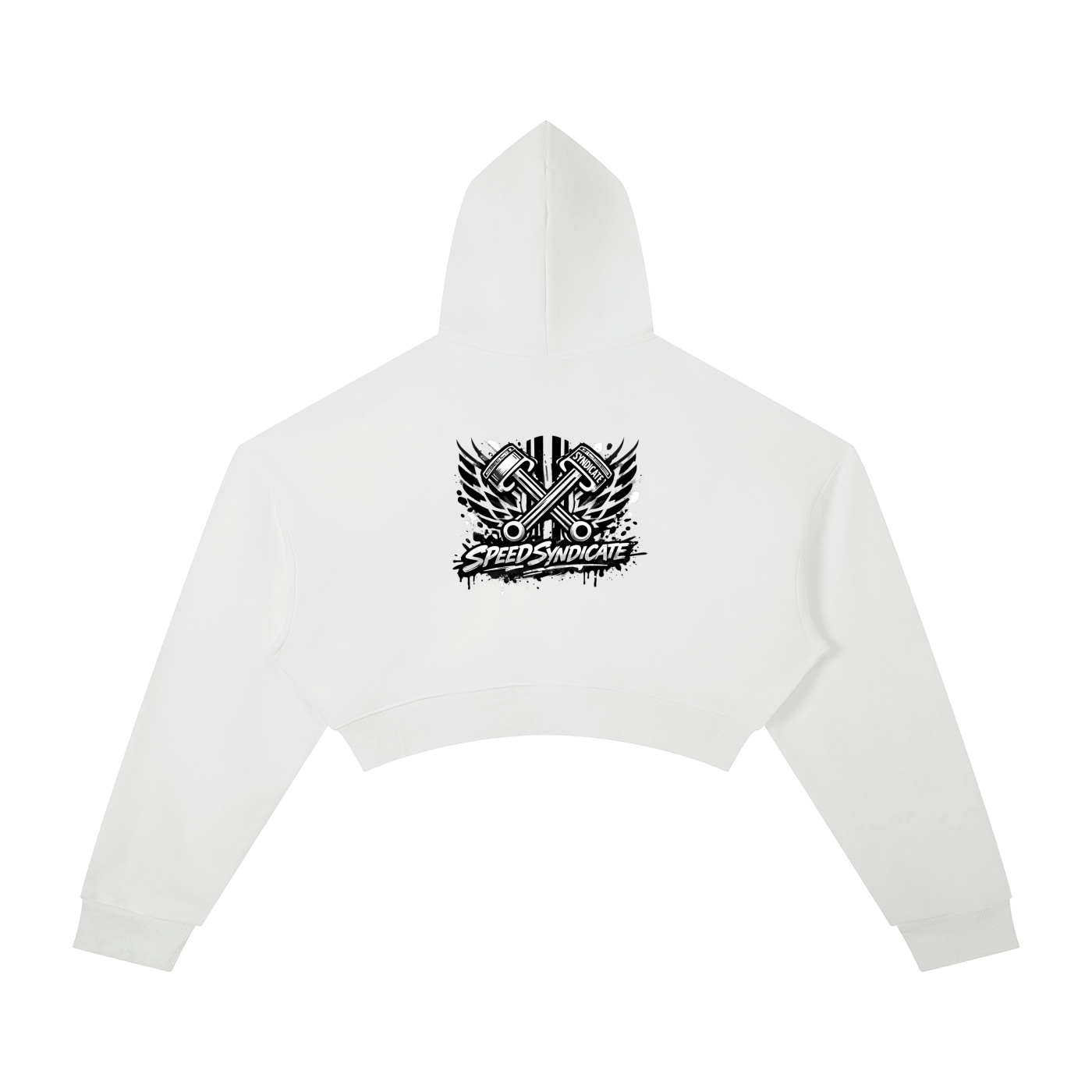 Urban Throttle Women's Cropped 'Speed Syndicate' Graffiti Hoodie