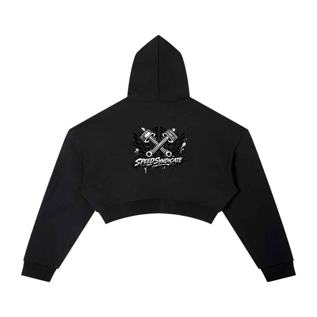 Urban Throttle Women's Cropped 'Speed Syndicate' Graffiti Hoodie