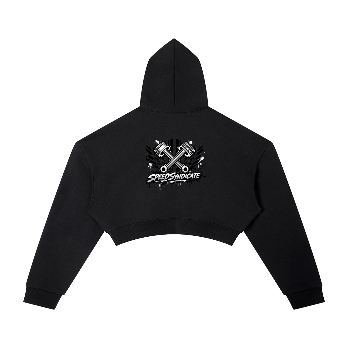 Urban Throttle Women's Cropped 'Speed Syndicate' Graffiti Hoodie