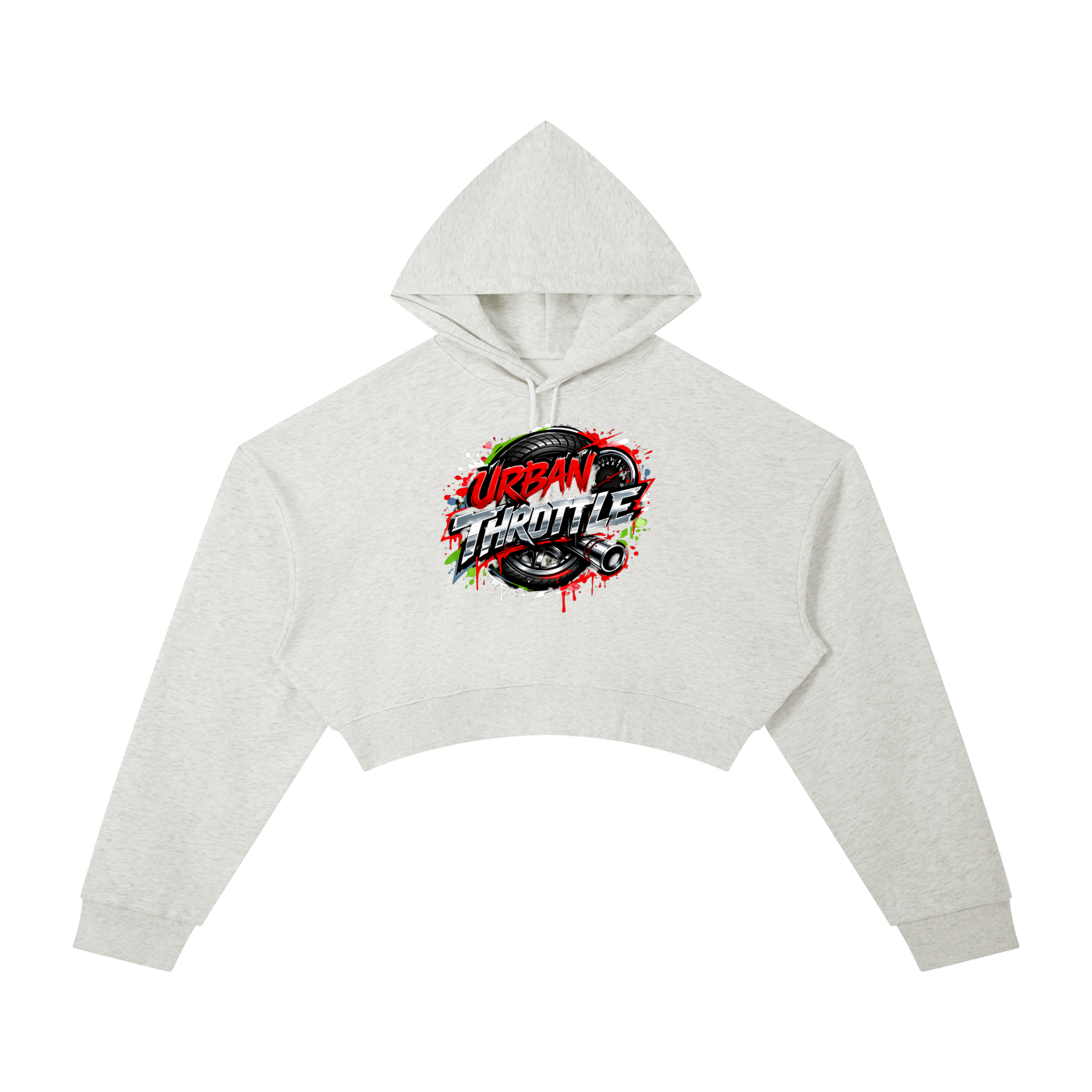 Urban Throttle Women's Cropped 'Speed Syndicate' Graffiti Hoodie